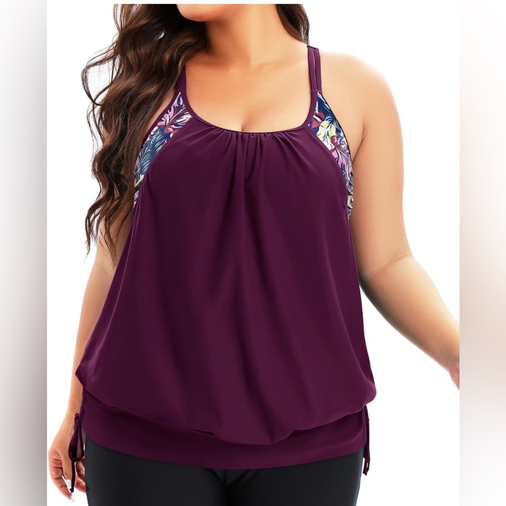 Holipick Elegant Purple Floral Women's Swim One Piece